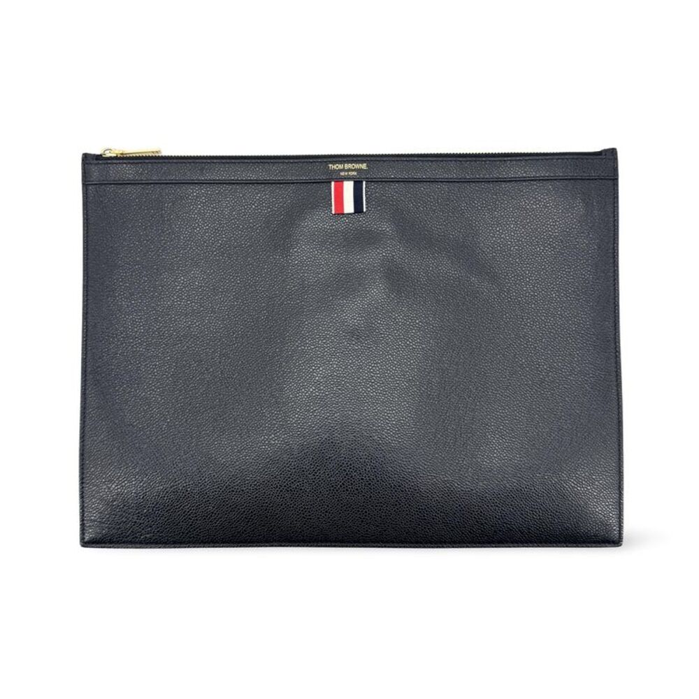 Thom Browne Grain Leather Document Holder Large Navy